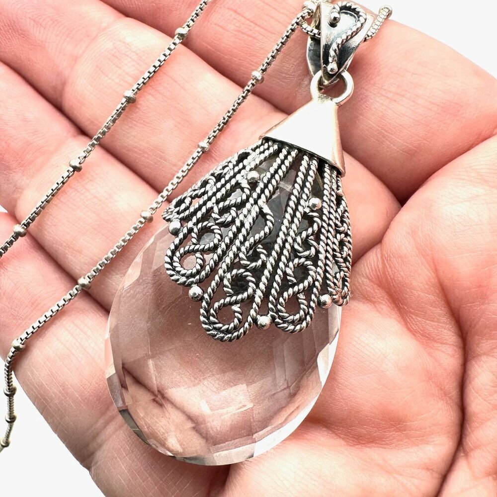 QVC Designer DP Doug Paulus Womens Necklace Sterling Silver White Topaz